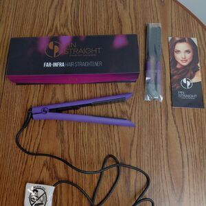 Pin Straight Far Infra Hair Iron Straightening or Curling, Purple